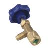 FACAIIO Low-Pressure Bottle Opener for R22, R134a and R410A Gas, 1/4 SAE Connection, Stainless Steel and Brass Valve Body, Blue + Gold view 4