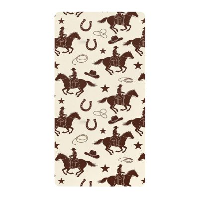 Baby Crib Sheet with Cowboy Horse Print, Cotton, Ultra-Soft, Beige, 1 Pack