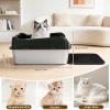 TDHZXEM XL Stainless Steel Cat Litter Box with Scoop and Litter Mat view 2
