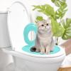 Feizikaw Pet Accessories Cat Litter Box Training Set, Toilet Training System, Reusable Training Ring and Training Seat Tool (Blue, A) view 3