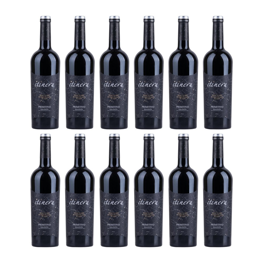 Itinera Prima Classe Primitivo Salento IGT Semi-Dry Red Wine, Italy, Includes FineWert E-Book (12 x 0.75 L)