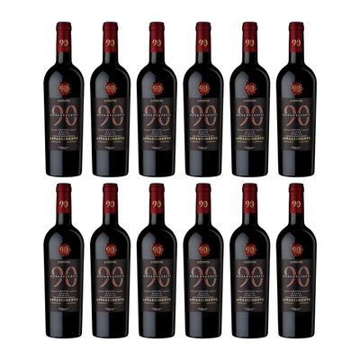 Novantaceppi Appassimento Puglia IGT Semi-Dry Red Wine, Italy, incl. FeinWert E-Book (12 x 0.75 L)