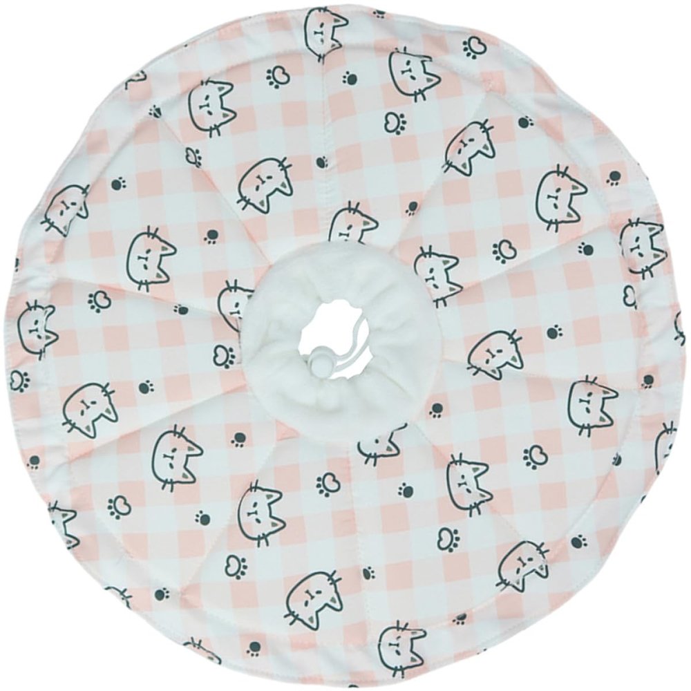 Tofficu Postoperative Cat Collar with Adjustable Drawstring and Lick Protection