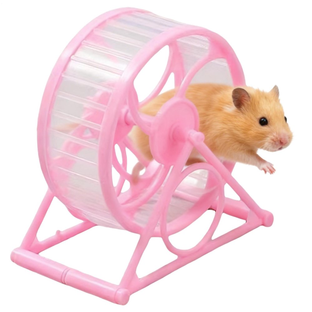 Small Animal Hamster Wheel - Quiet, Breathable with Stand
