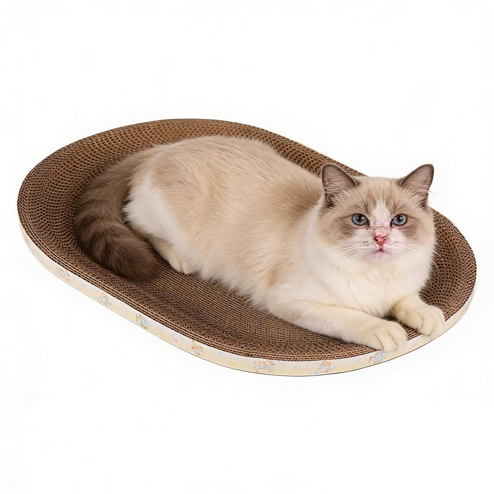 Cat Scratching Pad, Fun Breathable Oval Bed