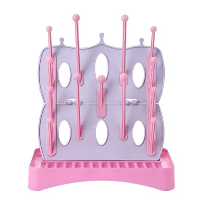 Space-Saving Foldable Baby Bottle Drying Rack with Drip Tray