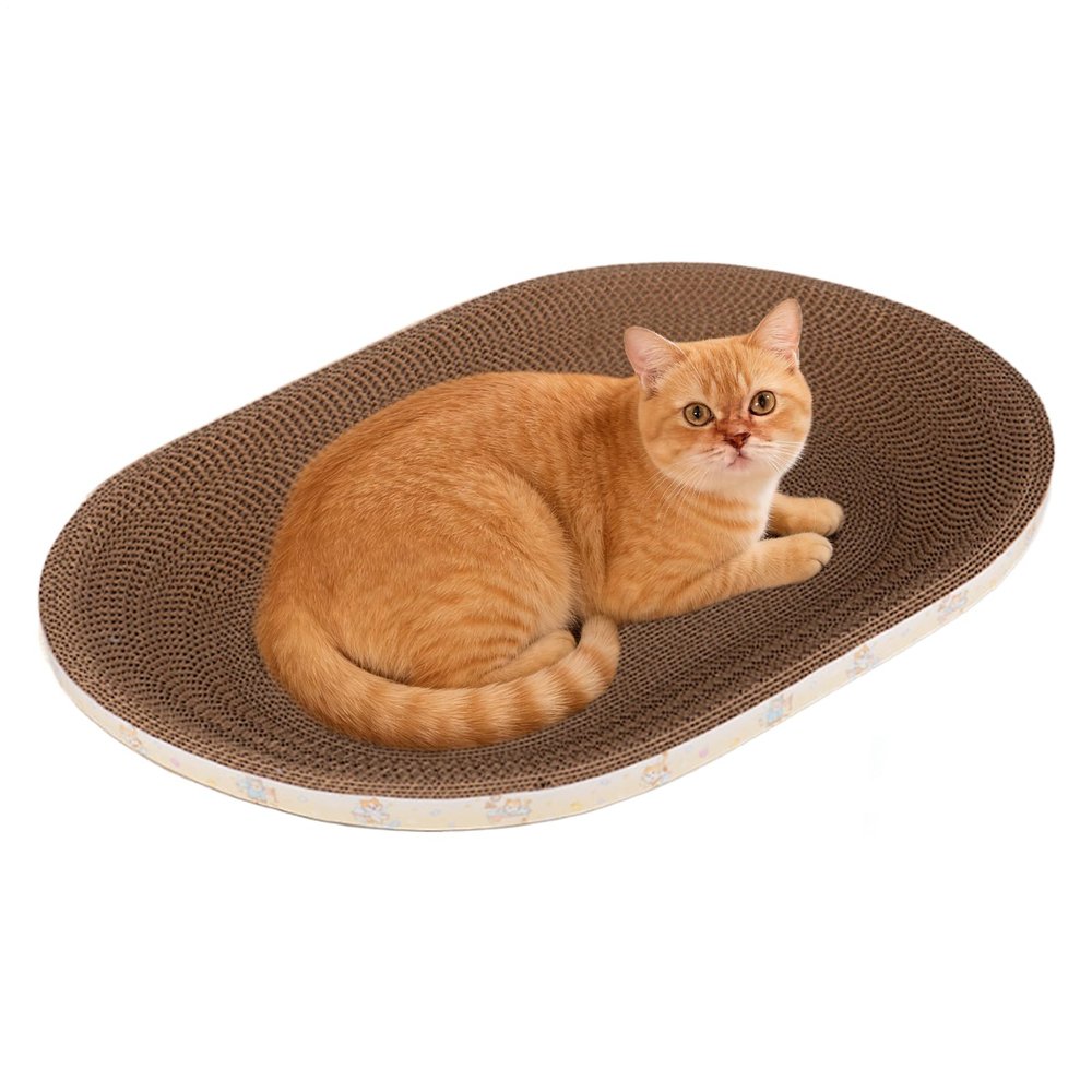 Oval Cardboard Cat Scratch Pad and Lounger