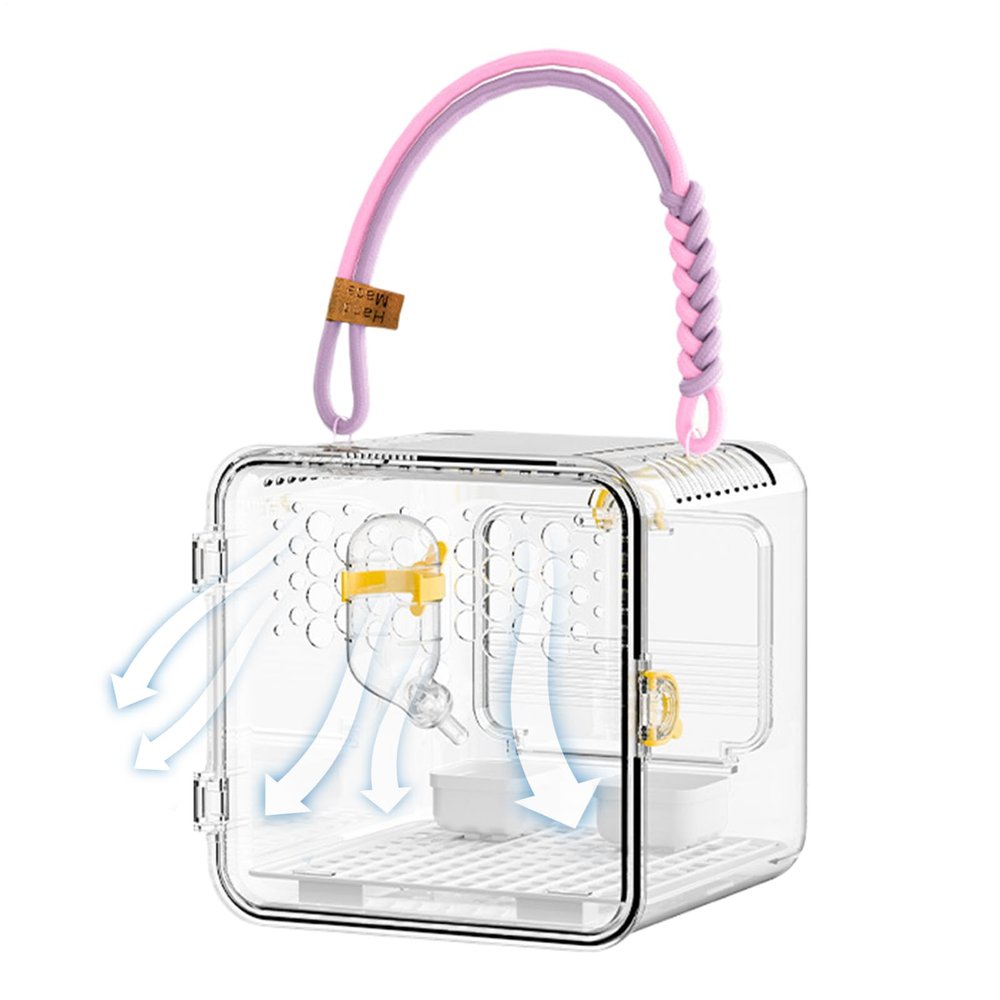 Bird Carrier Travel Cage for Parrots with Water Bottle