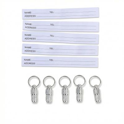 5-Pack Waterproof Address Tags for Dogs and Cats, Silver