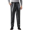 DASONLUE Men's Long Faux Leather Pants, Thick Plush Thermal, Fleece-Lined, Waterproof, Windproof, Relaxed Fit view 1