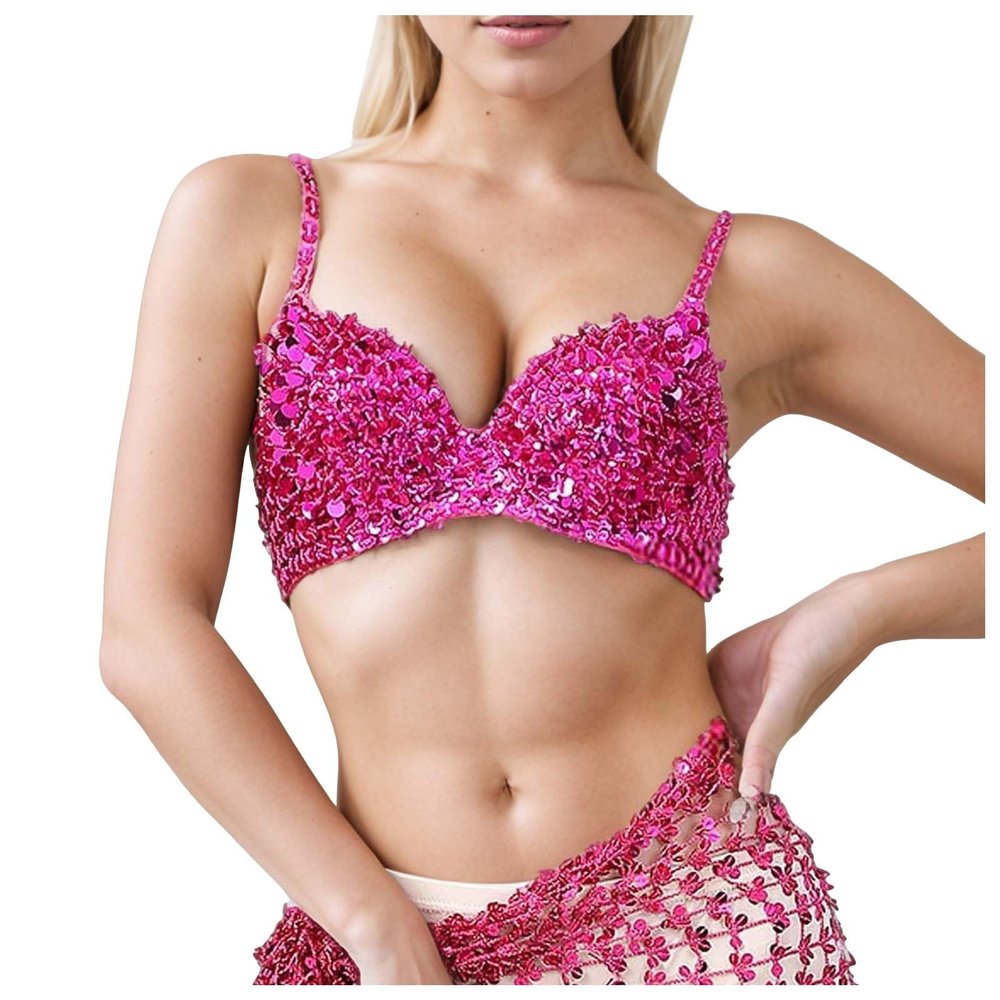 Women's Sequin Bra for Costumes and Belly Dance