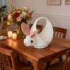 Kids' Wicker Easter Basket with Bunny Ears and Handle view 2