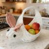 Kids' Wicker Easter Basket with Bunny Ears and Handle view 4