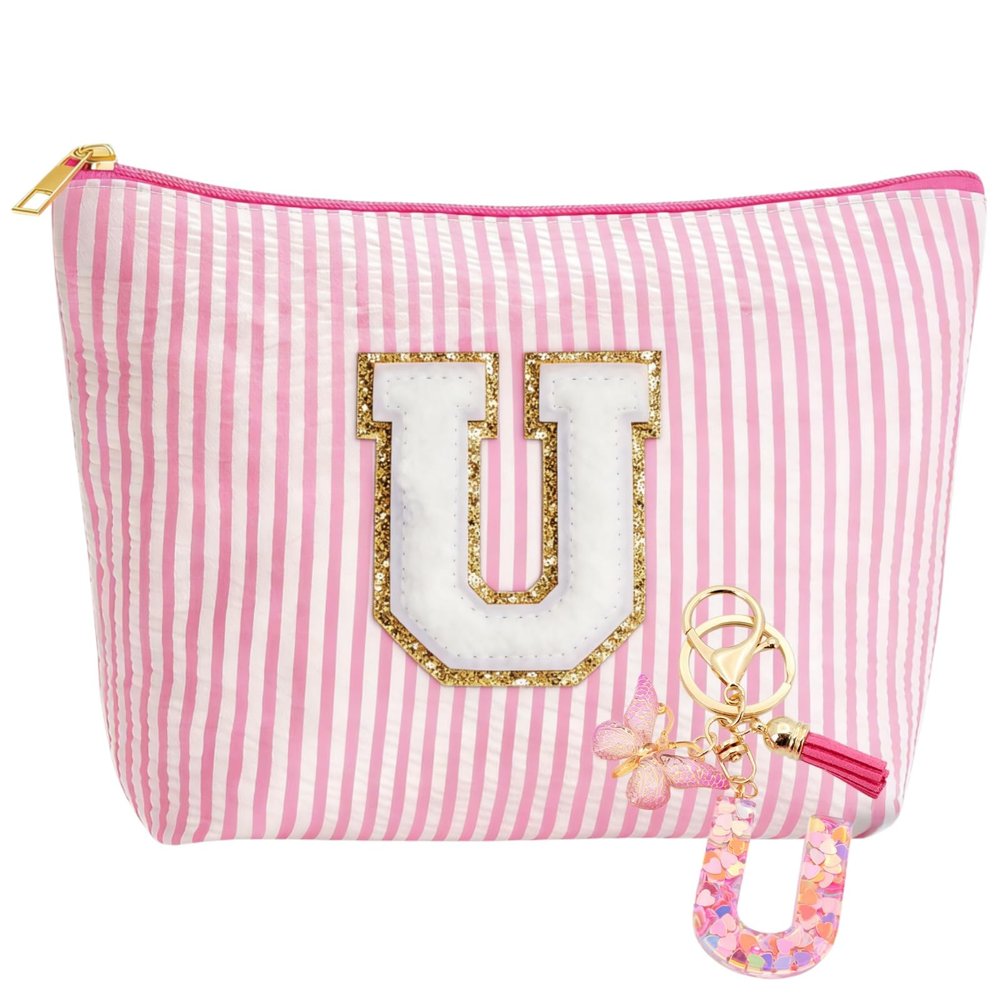 MHwan Personalized Makeup Bag for Women and Girls with Keychain