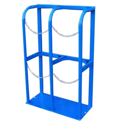 Generic Heavy-Duty Portable Oxygen Cylinder Holder, Floor-Mounted, for 14 Gas Cylinders, with Screws and Safety Chain