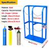 Generic Heavy-Duty Portable Oxygen Cylinder Holder, Floor-Mounted, for 14 Gas Cylinders, with Screws and Safety Chain view 2