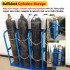 Generic Heavy-Duty Portable Oxygen Cylinder Holder, Floor-Mounted, for 14 Gas Cylinders, with Screws and Safety Chain view 3