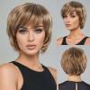 Short Ombre Blonde Wig for Women, 25 cm, with Bangs view 3