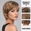Short Ombre Blonde Wig for Women, 25 cm, with Bangs view 4
