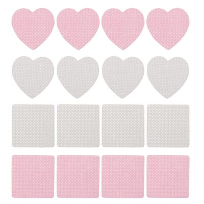 Cabilock 4-Piece Eyelash Glue Removal Pads, Disposable Lint-Free Cotton Pads in Heart and Square Shapes