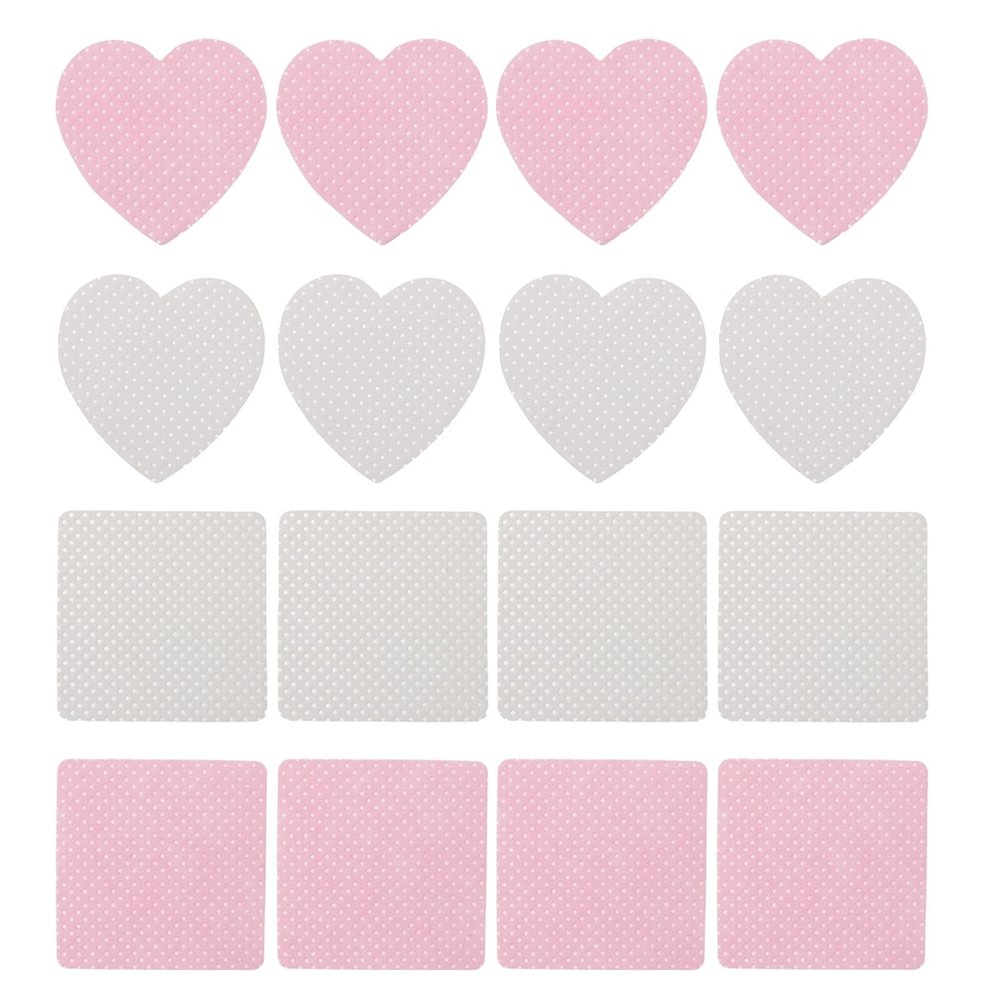 Cabilock 4-Piece Eyelash Glue Removal Pads, Disposable Lint-Free Cotton Pads in Heart and Square Shapes