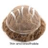 Men’s Human Hair Toupee System, Full Lace, 15 mm, Curly and Breathable view 4