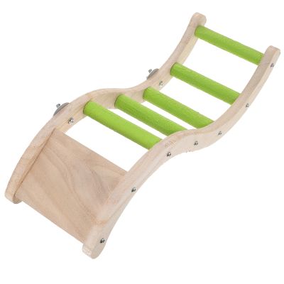 DECOMELODY Creative Metal and Wood Ladder for Parrots and Budgies