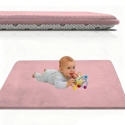 Atemrdsye Baby Crawling Mat, 90 x 120 cm, Pink, 2.5 cm Thick Foam Play Mat