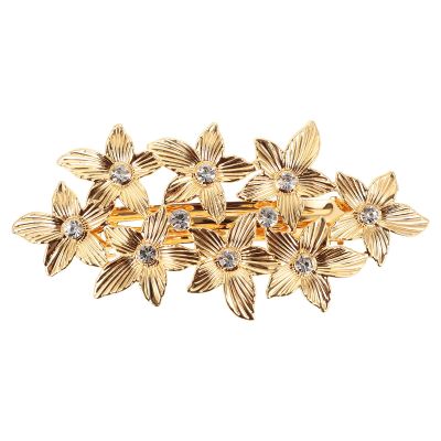 Gold Zinc Alloy Hair Clip with Rhinestones for Women