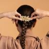 Gold Zinc Alloy Hair Clip with Rhinestones for Women view 3