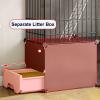 Large Indoor Cat Enclosure, DIY, Removable, with Litter Box and Platforms (White, 95 cm x 37 cm x 145) view 3