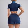 Stewardess Costume: Seductive Lingerie Set with High-Slit Top and Skirt for Role-Play and Special Occasions view 3