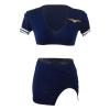 Stewardess Costume: Seductive Lingerie Set with High-Slit Top and Skirt for Role-Play and Special Occasions view 4