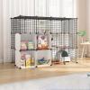 Large Cat Cage, Indoor Enclosure, Removable Metal Wire Playpen, Black view 1