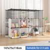Large Cat Cage, Indoor Enclosure, Removable Metal Wire Playpen, Black view 2