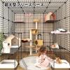 Large Cat Cage, Indoor Enclosure, Removable Metal Wire Playpen, Black view 3