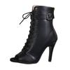 Closed-Toe High-Heel Sandals, Lace-Up Hollow-Out Platform Pumps, Size 46, Black view 1