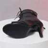Closed-Toe High-Heel Sandals, Lace-Up Hollow-Out Platform Pumps, Size 46, Black view 4