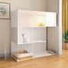 Indoor Cat Cage, Kitten Playpen, Removable Metal Kennel, Cat Villa, Small Animal House, DIY Assembly, White, 41.3" L x 13.8" W x 41.3" H view 1