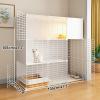 Indoor Cat Cage, Kitten Playpen, Removable Metal Kennel, Cat Villa, Small Animal House, DIY Assembly, White, 41.3" L x 13.8" W x 41.3" H view 2