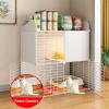 Indoor Cat Cage, Kitten Playpen, Removable Metal Kennel, Cat Villa, Small Animal House, DIY Assembly, White, 41.3" L x 13.8" W x 41.3" H view 4