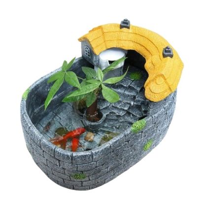 Turtle Terrarium Villa House with Climbing Alien Turtle Feeding Tank