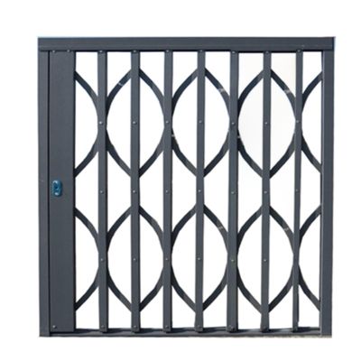 Gray Foldable Window Security Bars, 80–100 cm, Break-In Resistant, Lockable (60 x 100 cm)