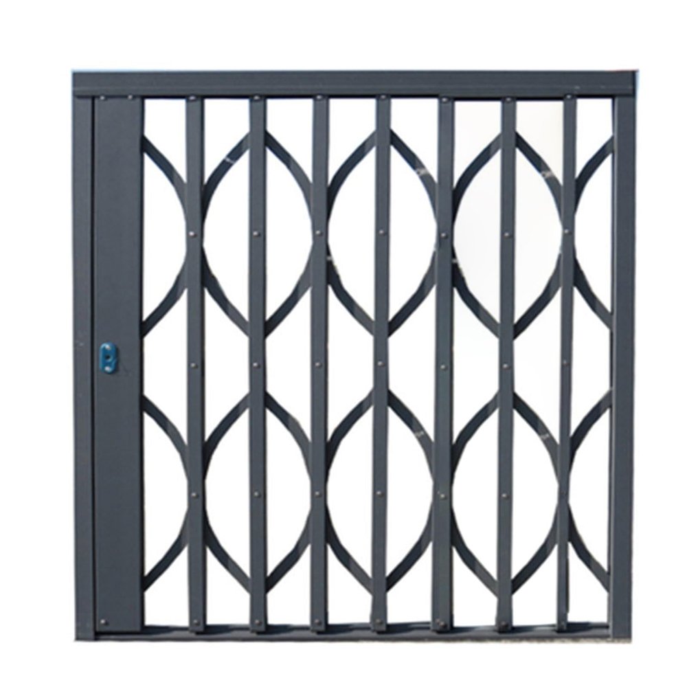 Gray Foldable Window Security Bars, 80–100 cm, Break-In Resistant, Lockable (60 x 100 cm)