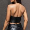 Women's Wet-Look PU Leather Crop Top Bra view 4