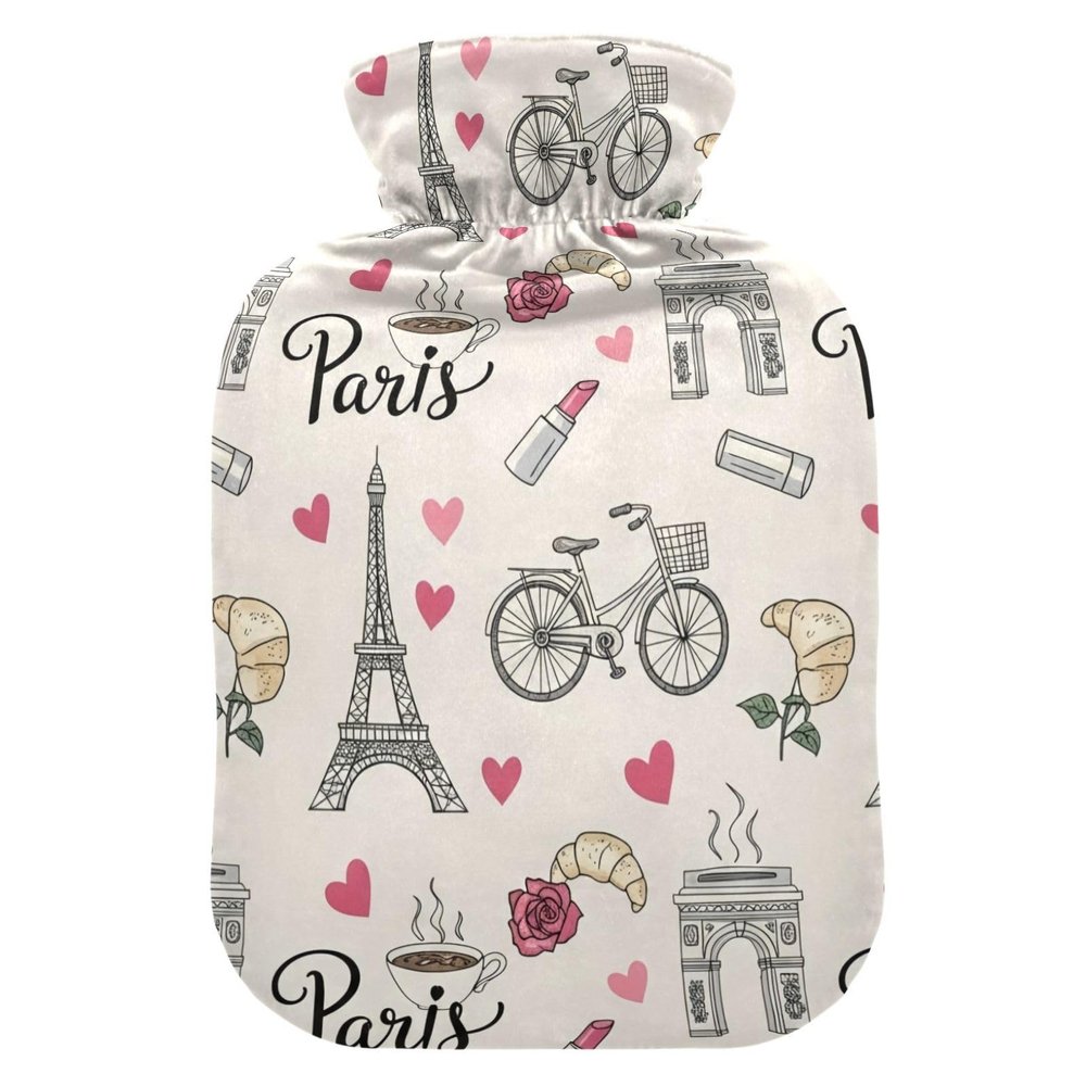 Classic Heart-Shaped Hot Water Bottle in Pink Beige