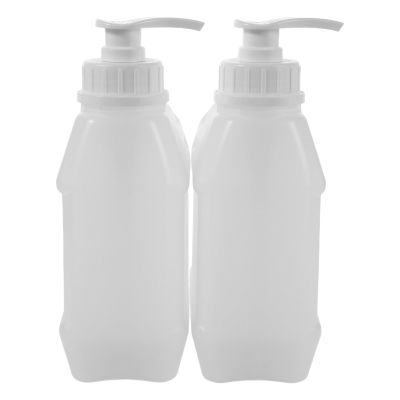 PAMINGONO 2-Pack 1 L Plastic Pump Bottles for Lotion and Shower Gel