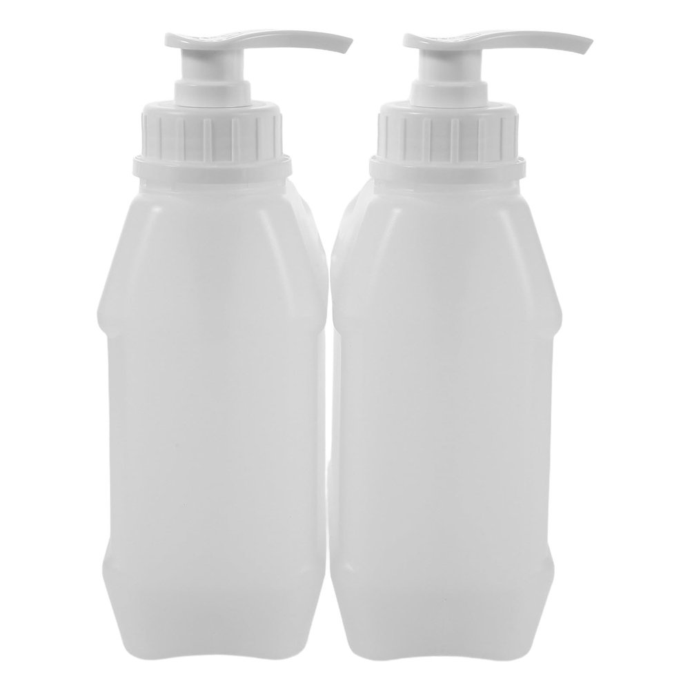 PAMINGONO 2-Pack 1 L Plastic Pump Bottles for Lotion and Shower Gel