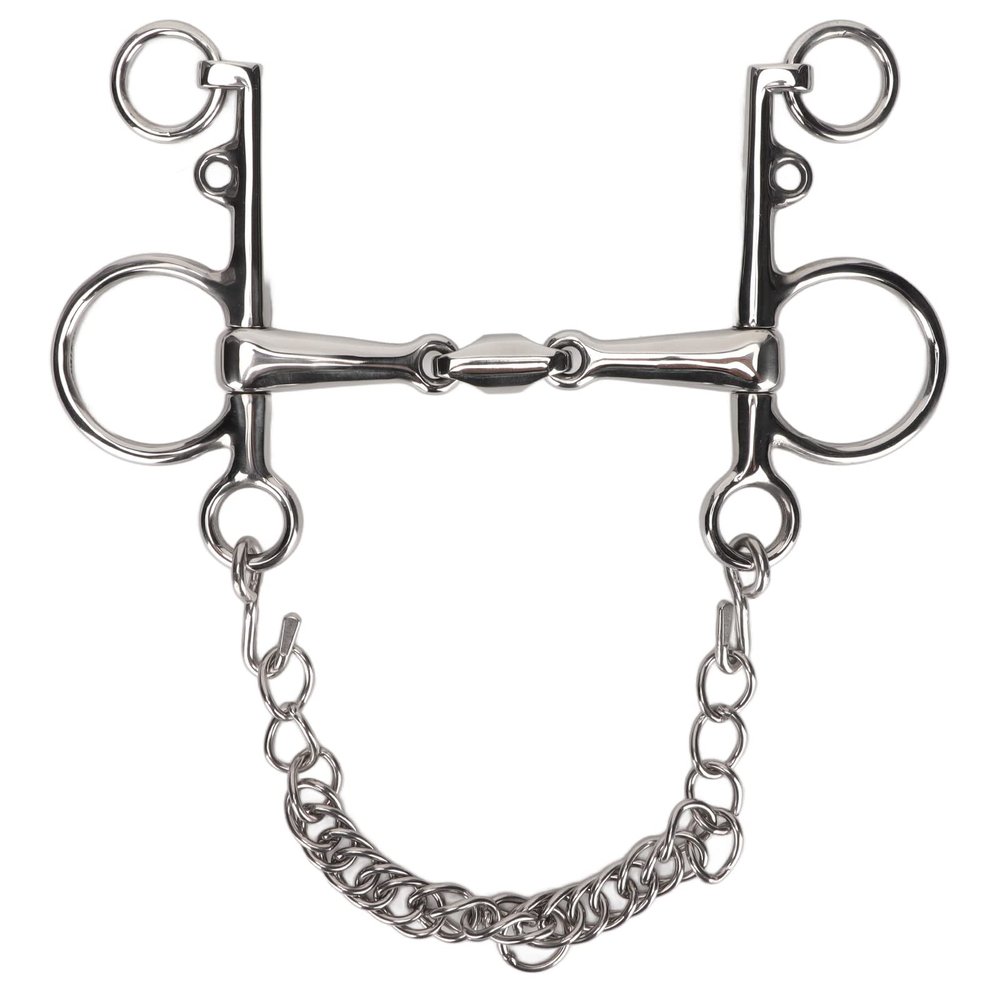 YushiTrading Stainless Steel Jointed Mouth Pelham Bit for Horses