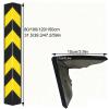 Durable L-Shaped Garage Wall Protector, Reflective Rubber Corner Guard, Yellow and Black view 2